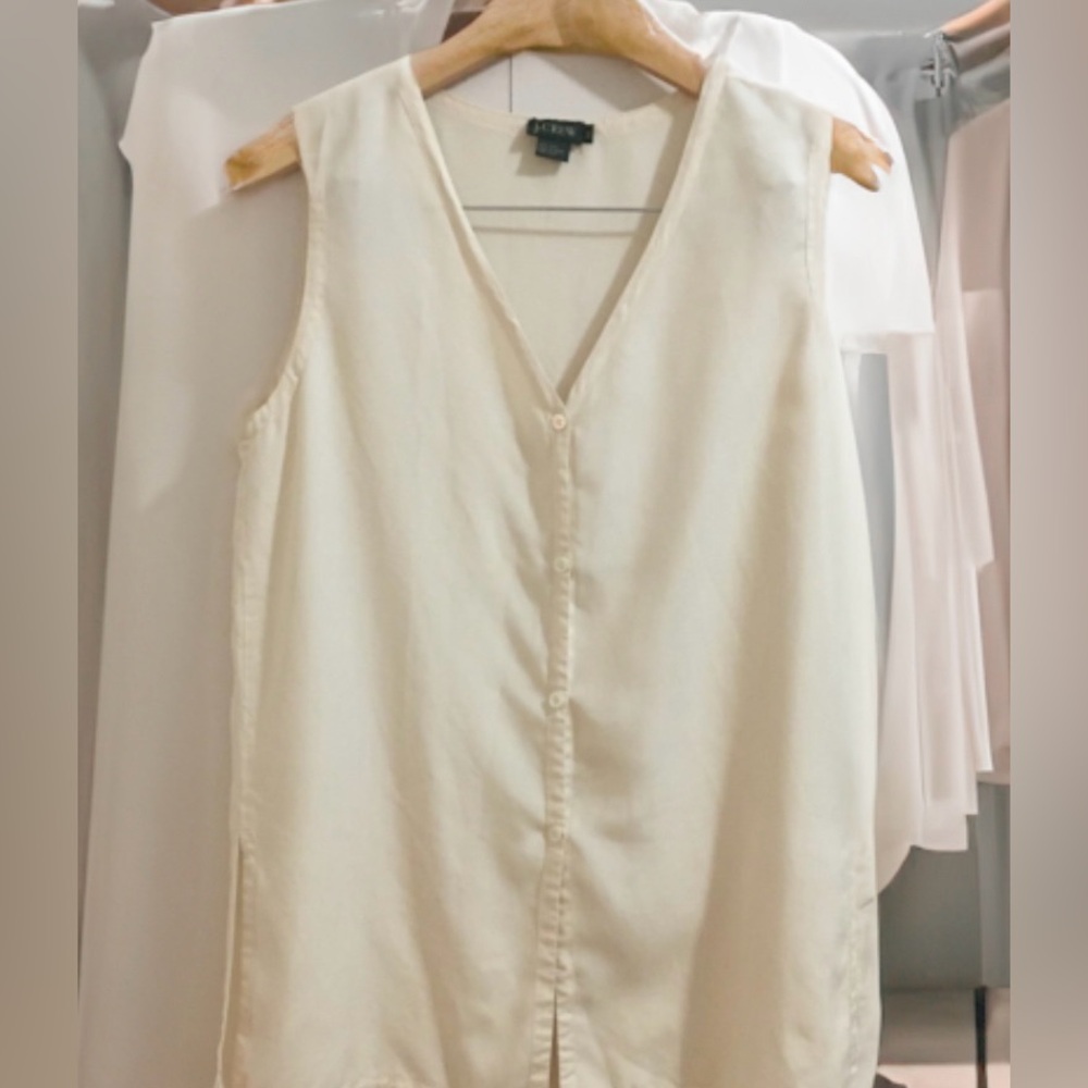 J Crew Sleeveless Silk Blouse